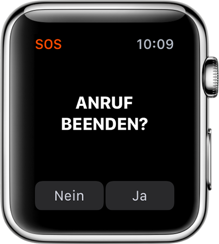 Option "Anruf beenden" auf der Apple Watch.