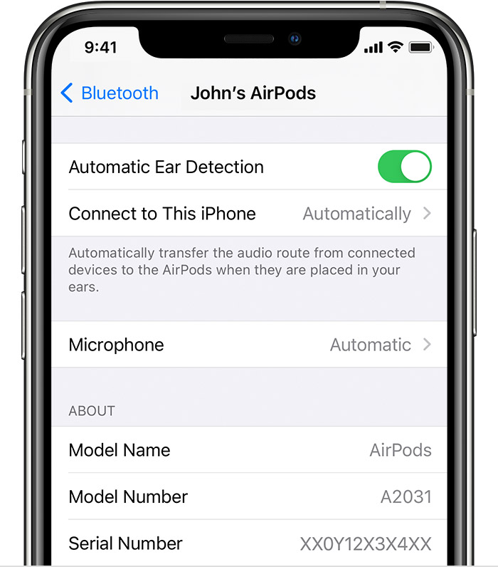 Bluetooth settings