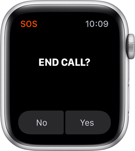 End Call option on Apple Watch.