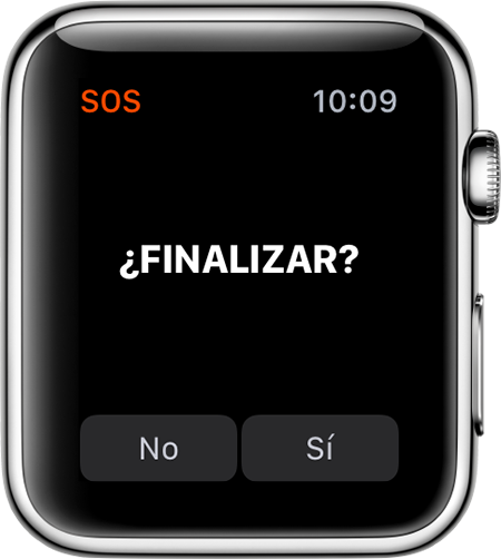 Opción Finalizar llamada en el Apple Watch.