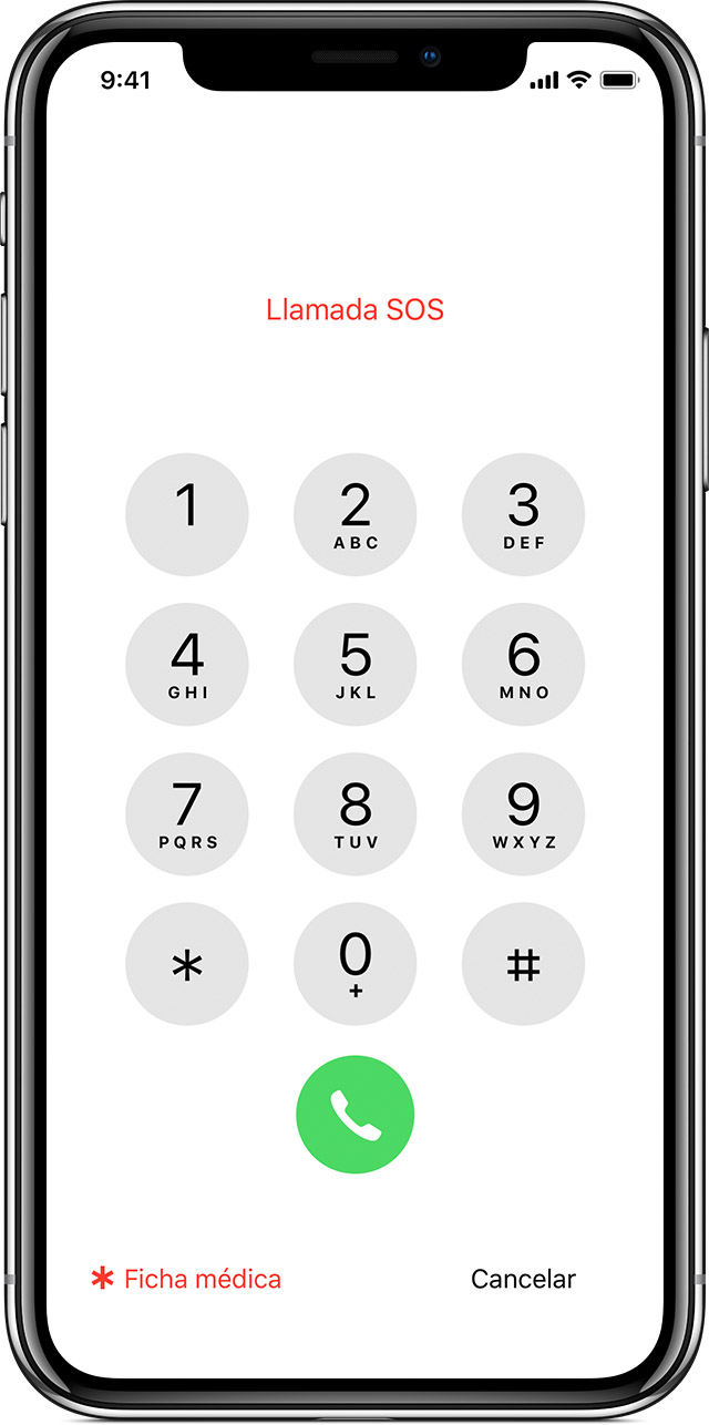 Pantalla de llamada de emergencia