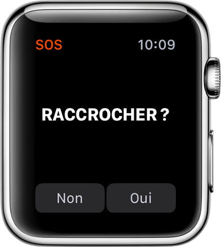 Option Raccrocher sur l’Apple Watch.