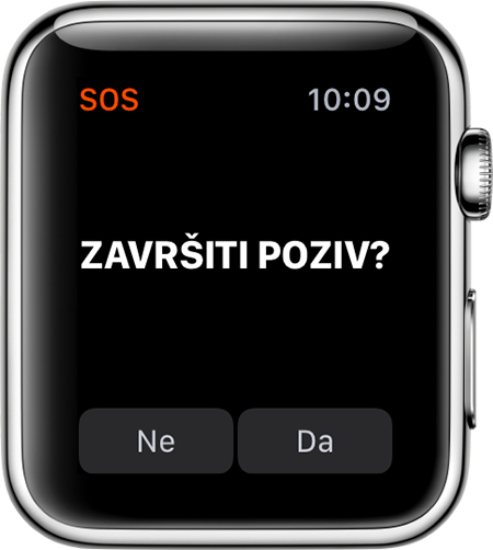 Opcija Završi poziv na Apple Watch uređaju.