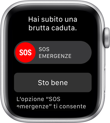 Messaggio “Hai subito una brutta caduta.”