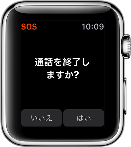Apple Watch の「通話を終了しますか？」オプション