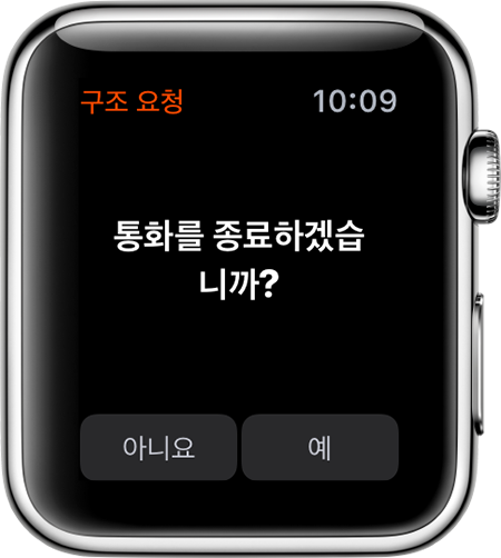 Apple Watch의 통화 종료 옵션
