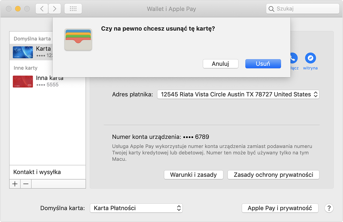 Usuwanie karty z modeli komputera Mac