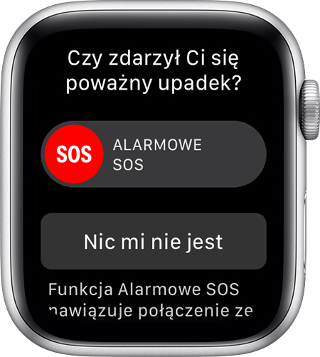 Komunikat: „Czy zdarzył Ci się poważny upadek?”