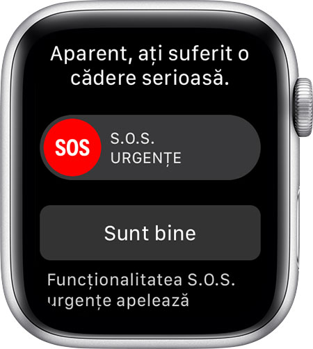 Mesaj „Se pare că ați suferit o cădere serioasă.”