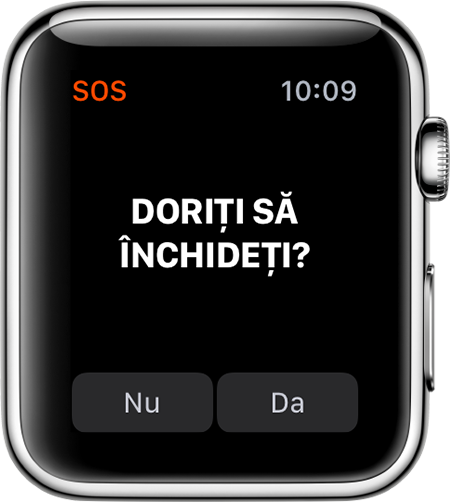 Opțiunea Închideți pe Apple Watch.