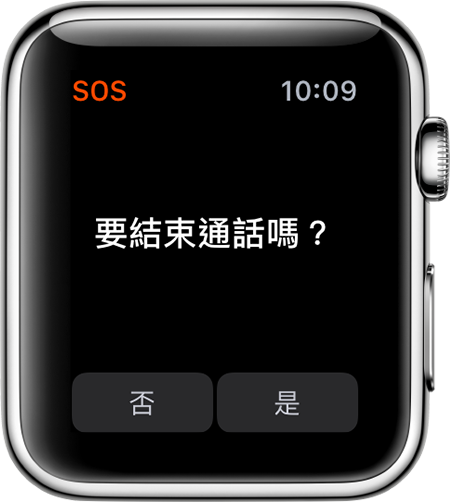 Apple Watch 上的「結束通話」選項。