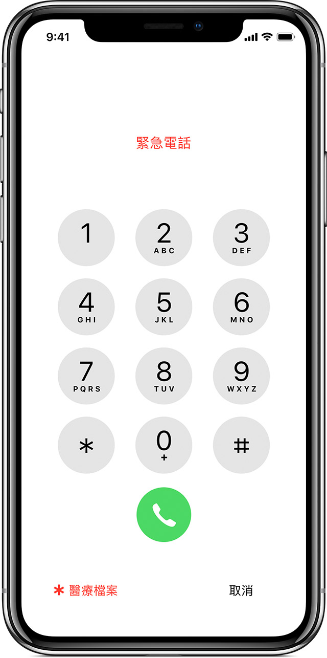 Emergency call screen